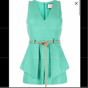 **ISO** 👀 Alexis Darby Belted Crepe Peplum Romper